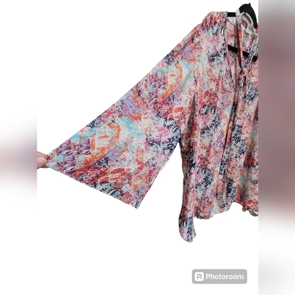 CATO 26/28 Paisley Colorful Long Sleeve Lightweight Tunic Blouse - Picture 3 of 7